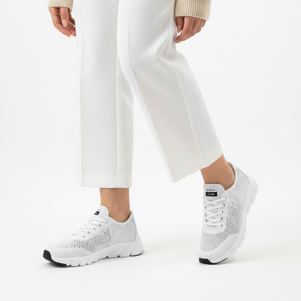 Sneaker blanche mesh femme - 1