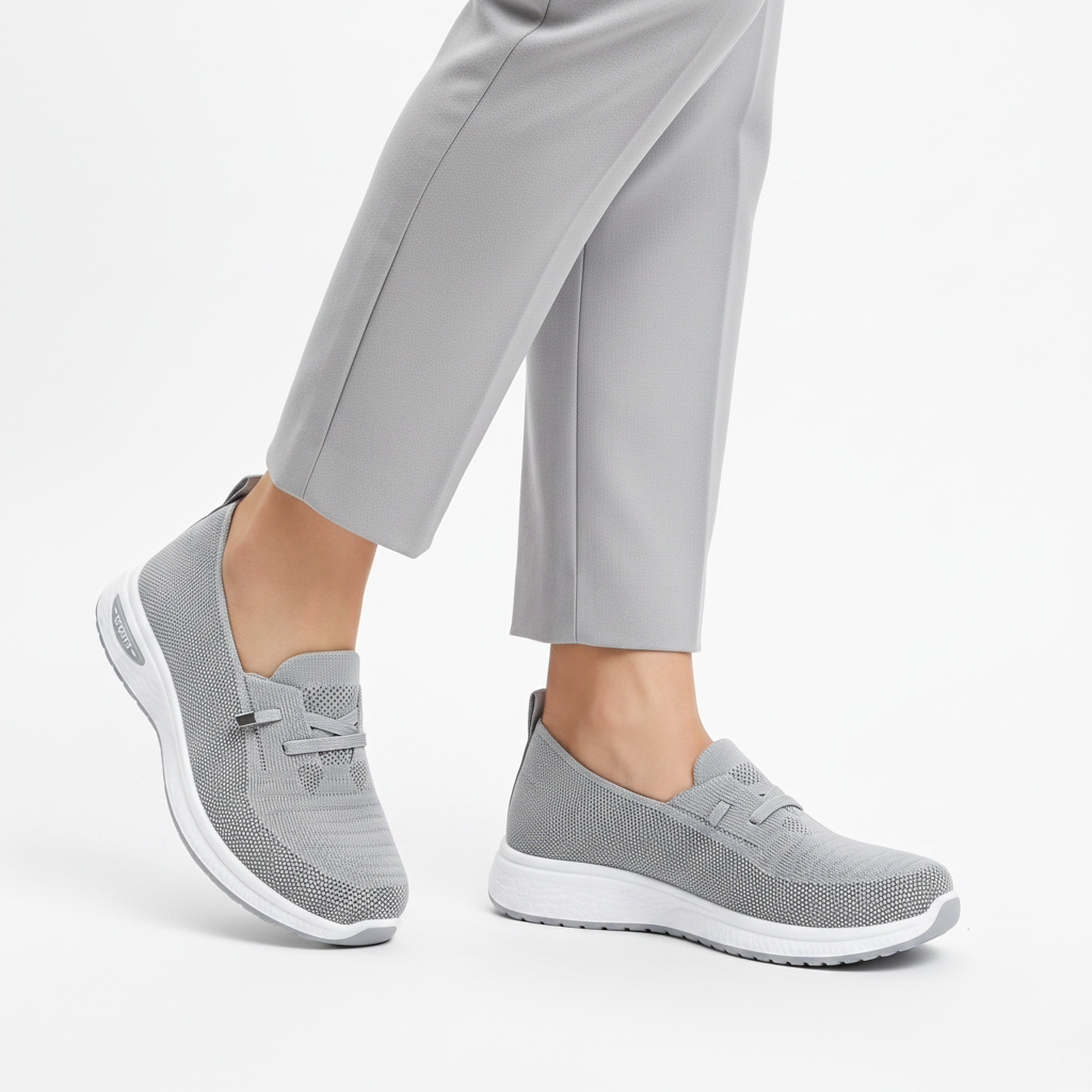 Sneaker grise slip-on femme bas - 2