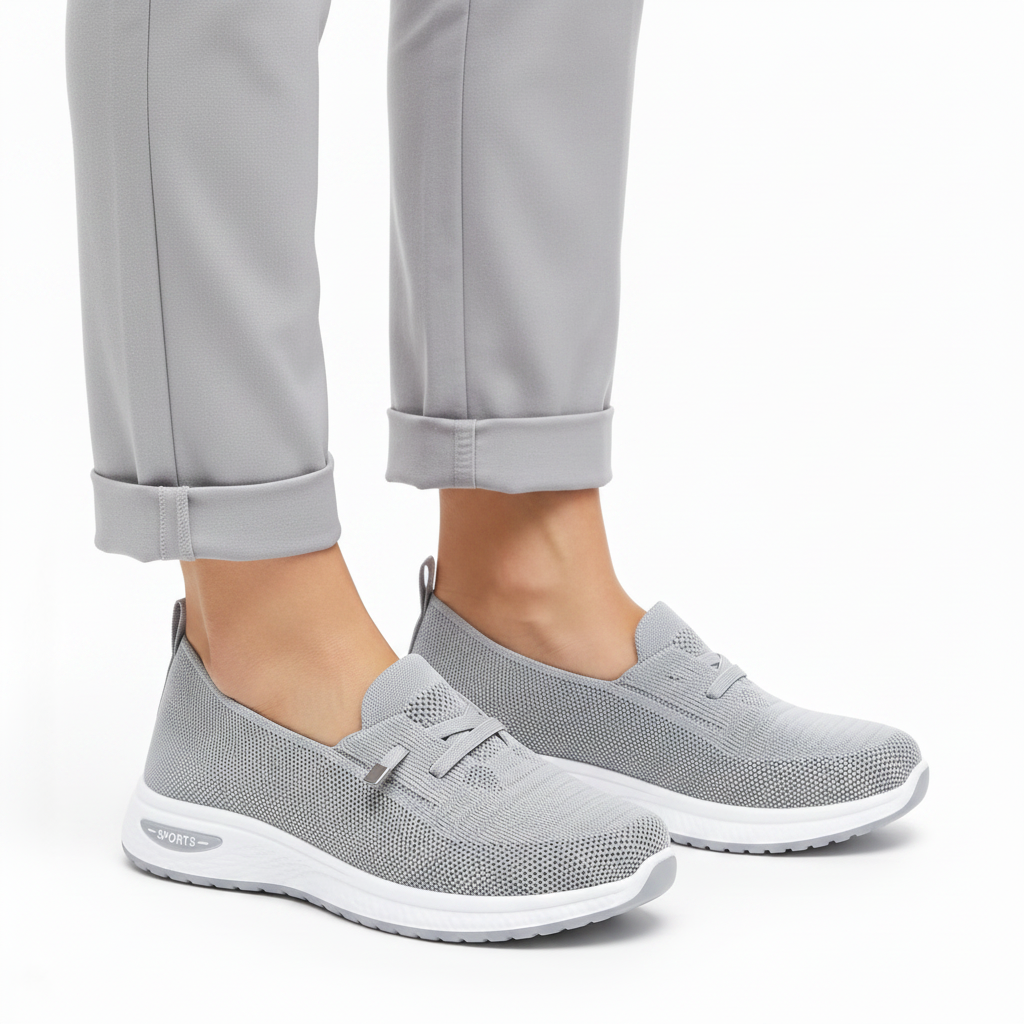 Sneaker grise slip-on femme bas - 3