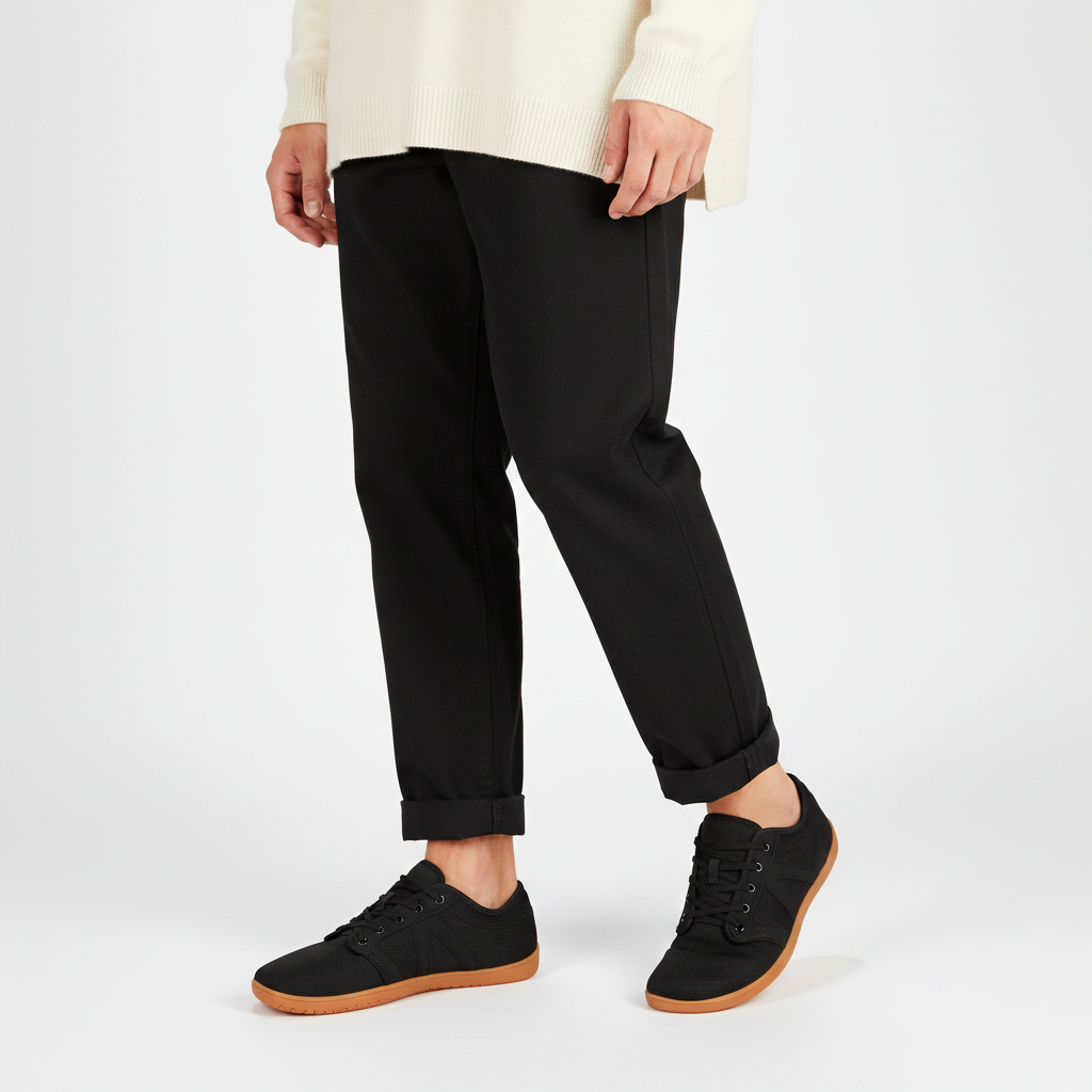 Sneaker noire semelle caramel - 1