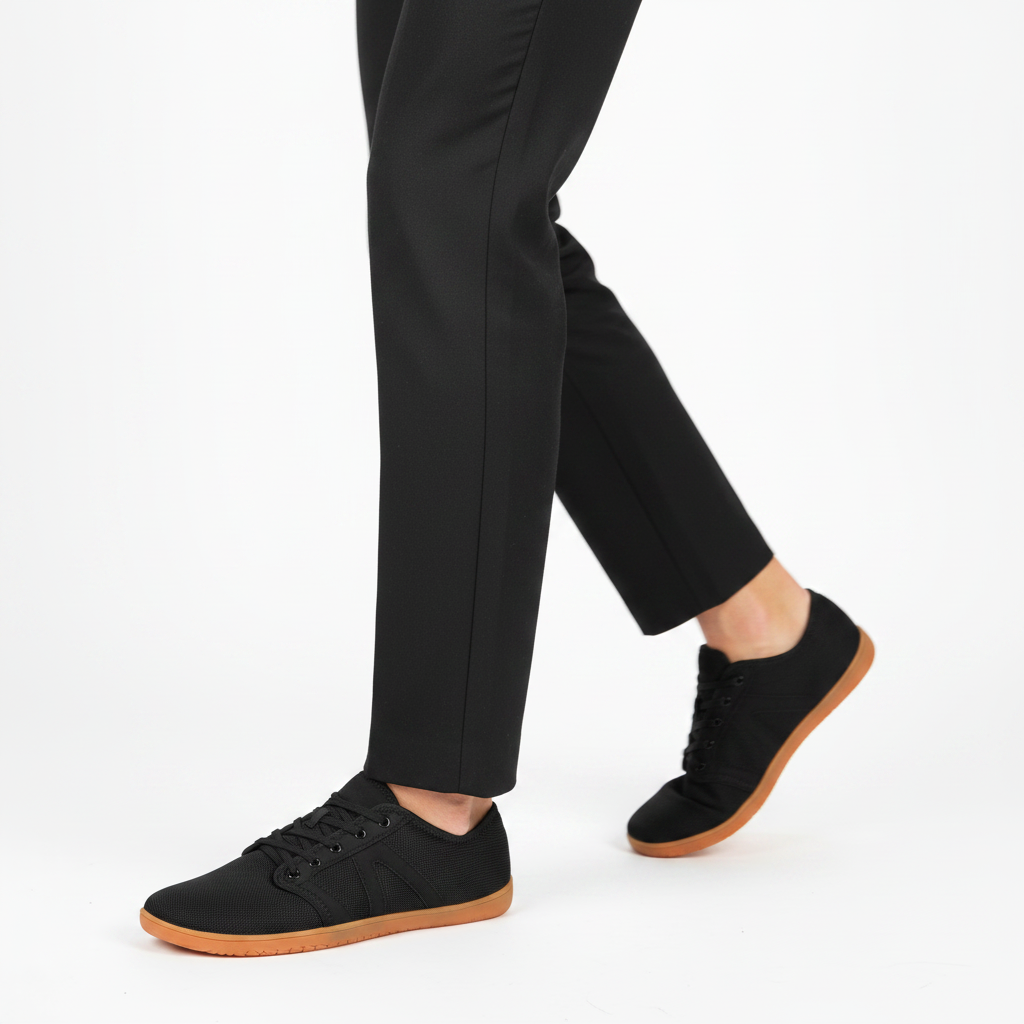 Sneaker noire semelle caramel - 3