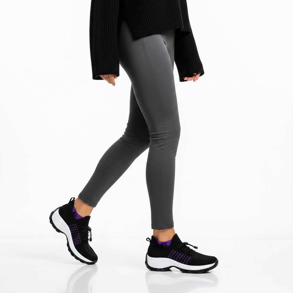 Sneaker noire violette femme - 3