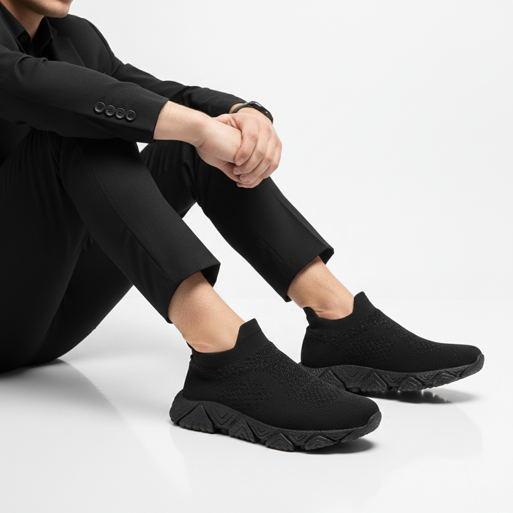Sock sneaker noire homme - 1